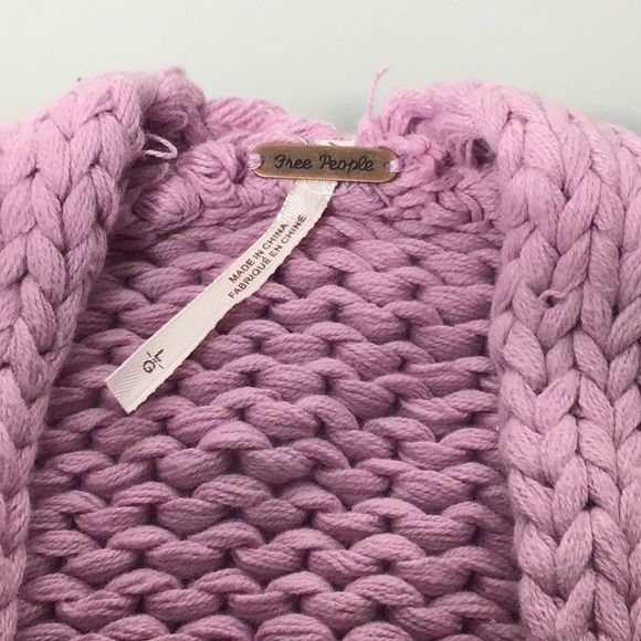 Free People Glow For It Chunky Knit Cardigan New Blossom (Lilac) Large - Picture 3 of 13